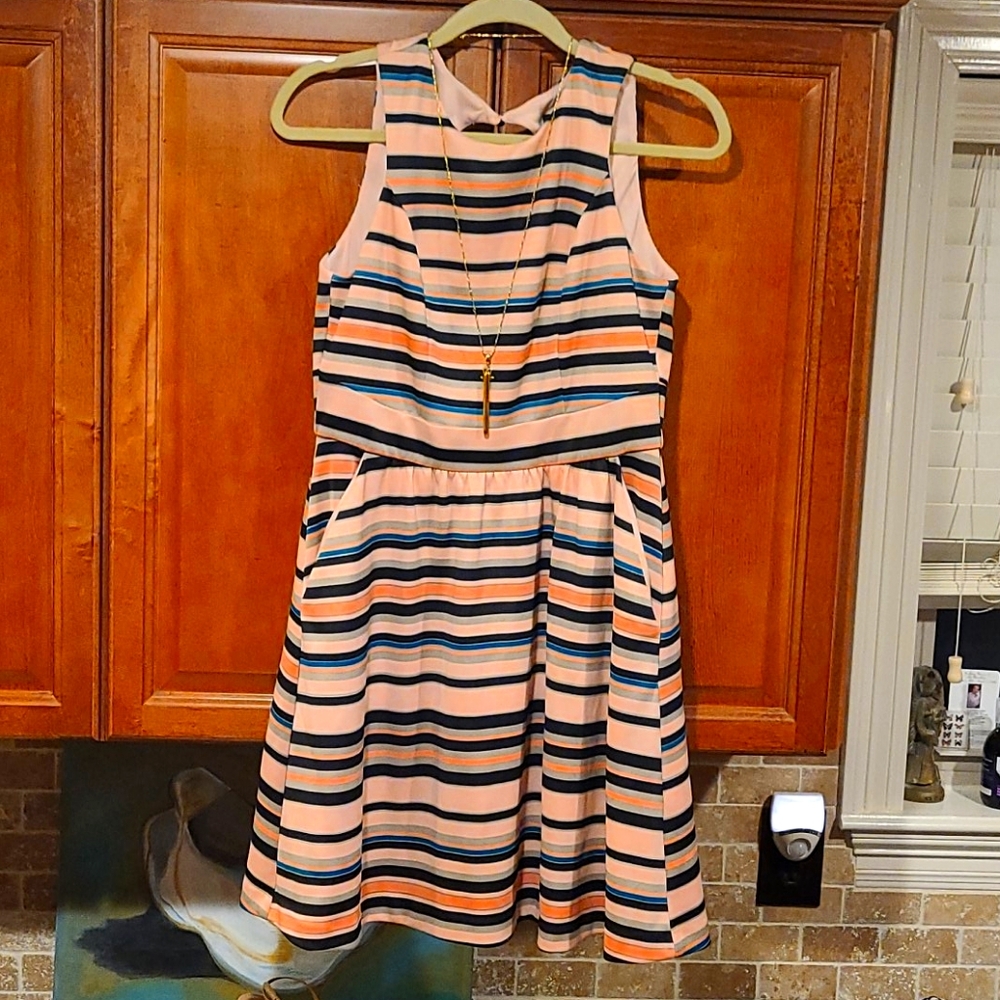 Gabby fit and flare dress Size 10 keyhole back
